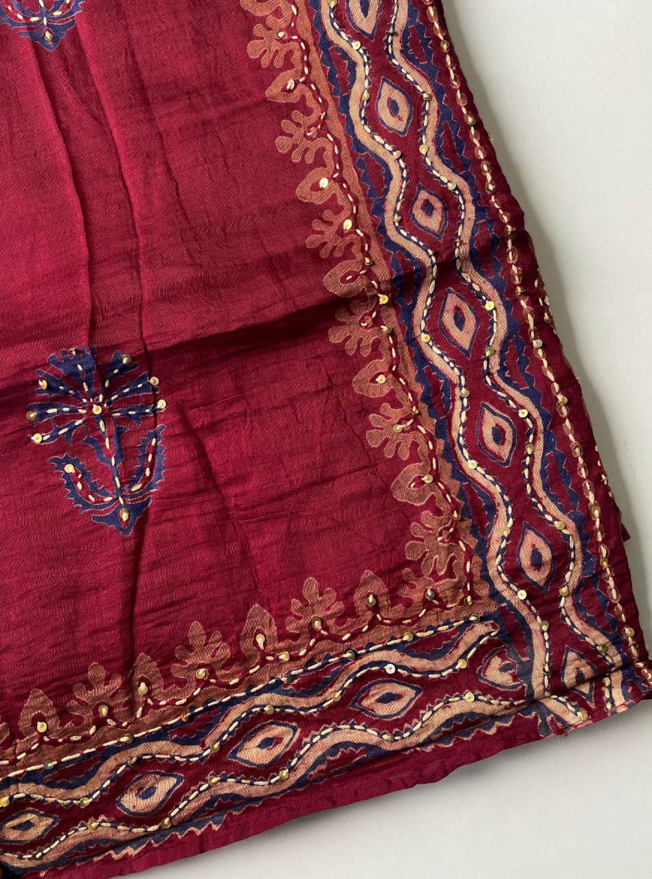 Flower Aura Elegance Chanderi Cotton Saree